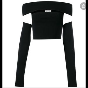 McQ Alexander McQueen Long Sleeve Cut-Out Crop Top, Small